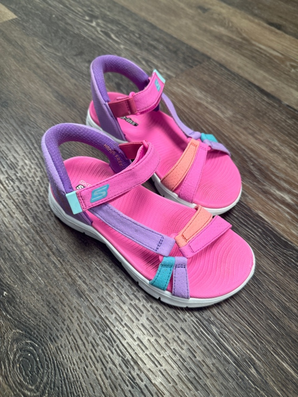 Skechers Pink, Purple & Aqua Girls' Velcro Sport Sandals